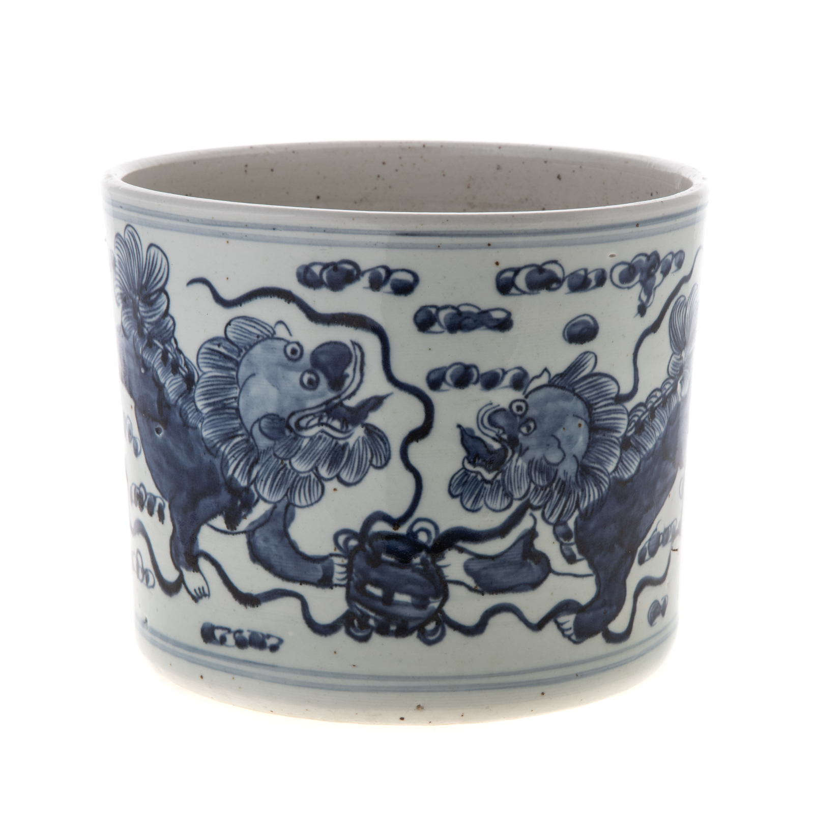 Appraisal: CHINESE EXPORT BLUE WHITE PORCELAIN PLANTER Mid- th century having