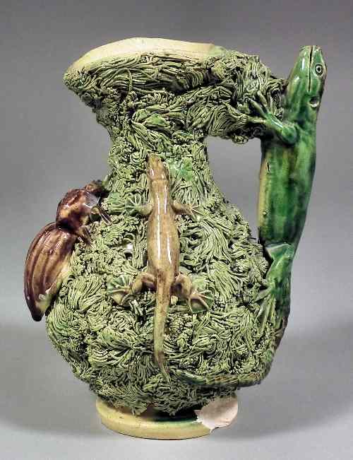 Appraisal: A th Century pottery jug of ''Palissy'' ware inspiration modelled