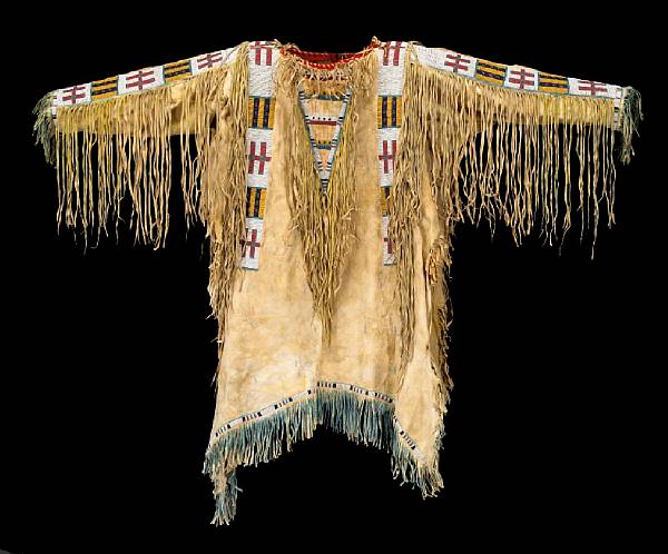 Appraisal: Property of various owners The heavily fringed garment directly beaded