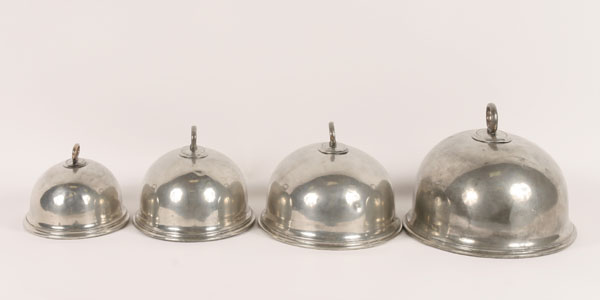 Appraisal: Set of Walker Hall Sheffield graduated silverplate domes Marked on