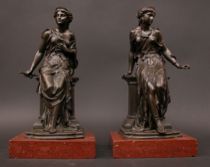 Appraisal: A Pair of Classical Bronzes C Bronze featuring two classical