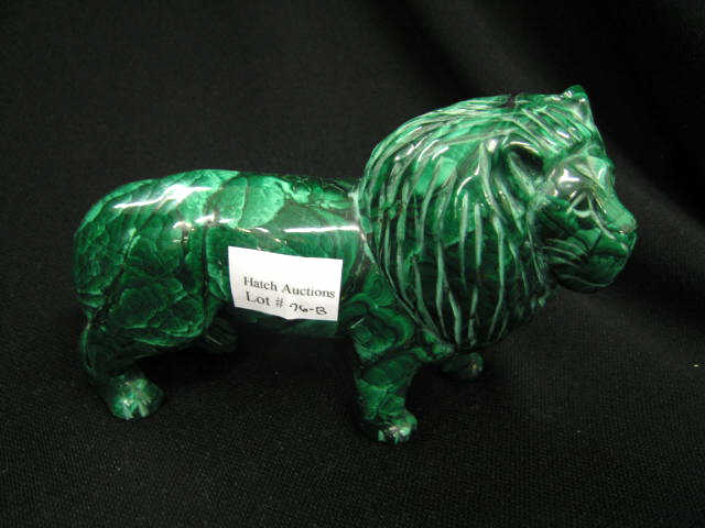 Appraisal: Carved Malachite Figurine of a Lion