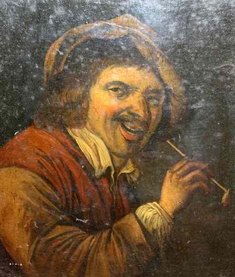 Appraisal: Follower of Frans HalsA peasant holding clay pipe oils on