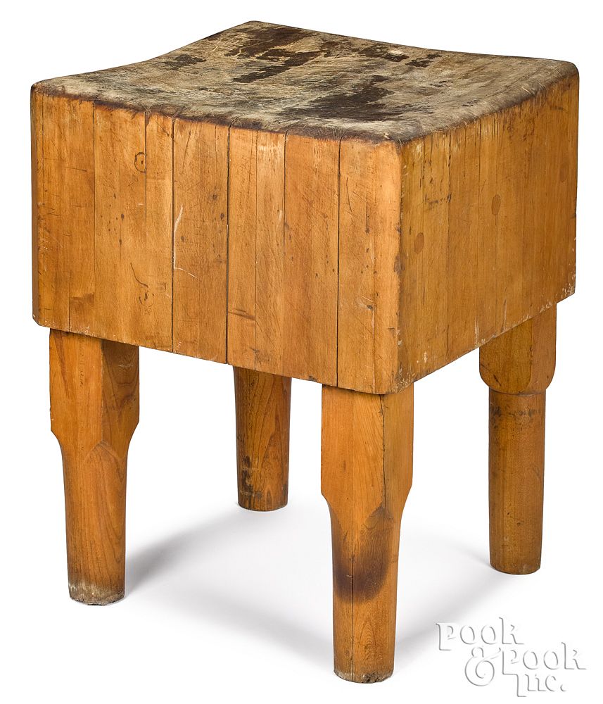 Appraisal: Maple butcher block table h w Maple butcher block table