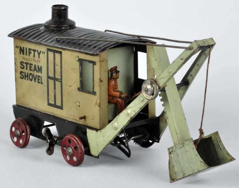 Appraisal: Scarce Tin Litho Nifty Steam Shovel Wind-Up Toy German Working