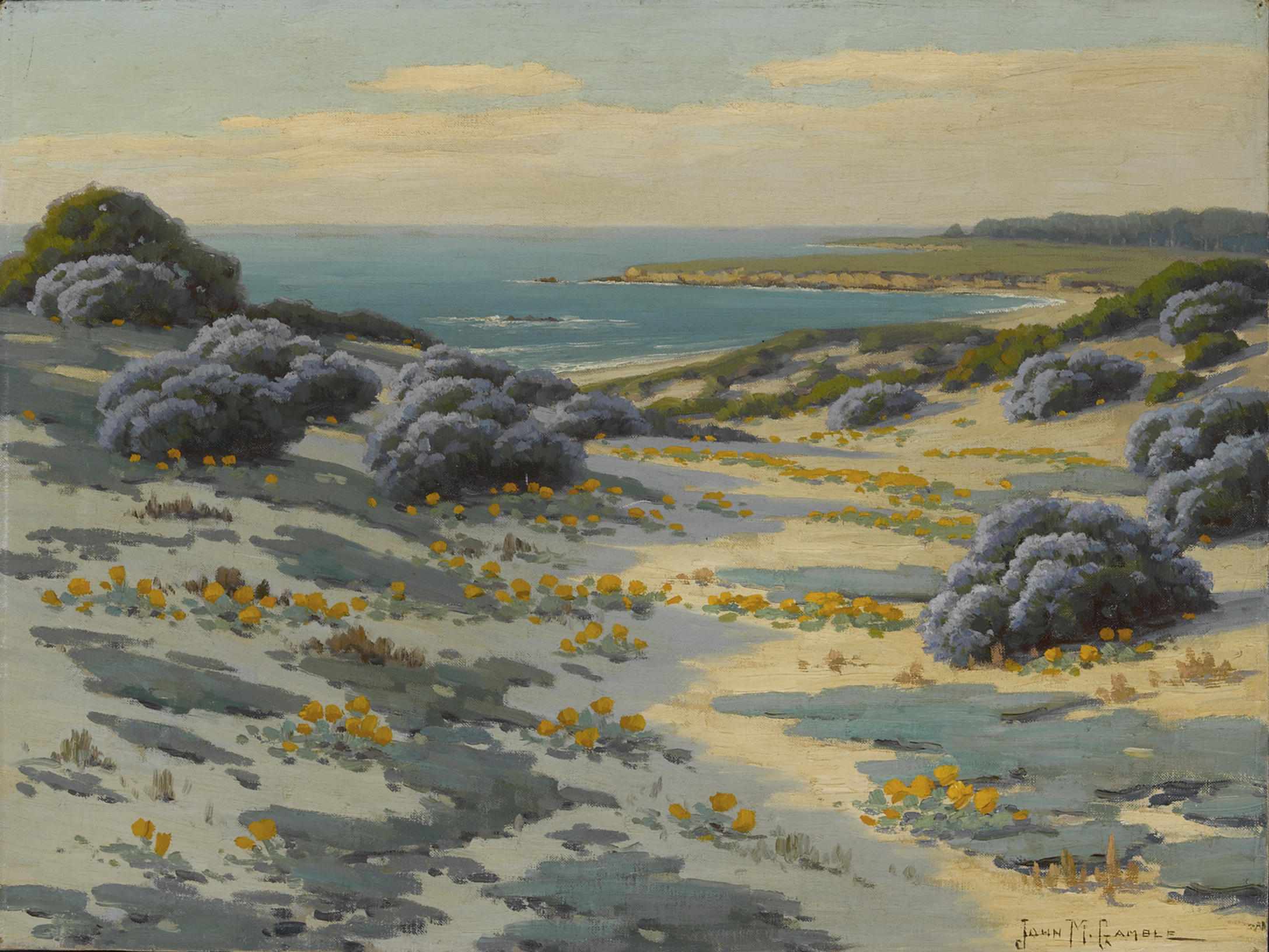 Appraisal: John Marshall Gamble American - Bush lupine and poppies sand