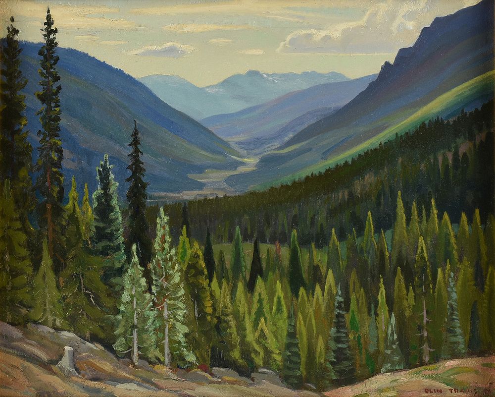 Appraisal: OLIN HERMAN TRAVIS American - A PAINTING From Lovel Pass