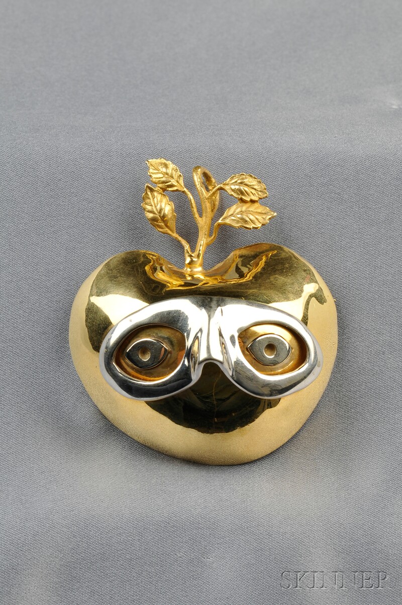 Appraisal: Whimsical kt Bicolor Gold Pendant Brooch Eric deKolb c designed