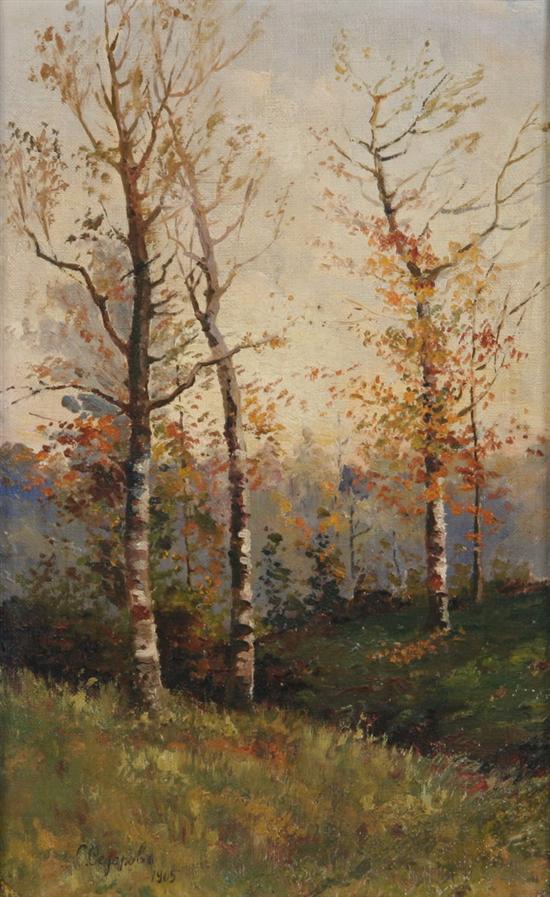 Appraisal: SERGEI FEDEROV Russian th th century BIRCH TREES IN AUTUMN