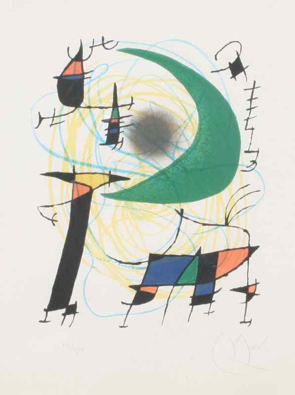 Appraisal: MIRO Joan Spanish French - ''Moon'' Lithograph sight size ''