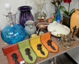 Appraisal: Large group of vases urns art glass and decorative accessories