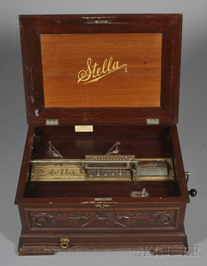 Appraisal: -inch Disc Musical Box by Stella Switzerland No the mahogany