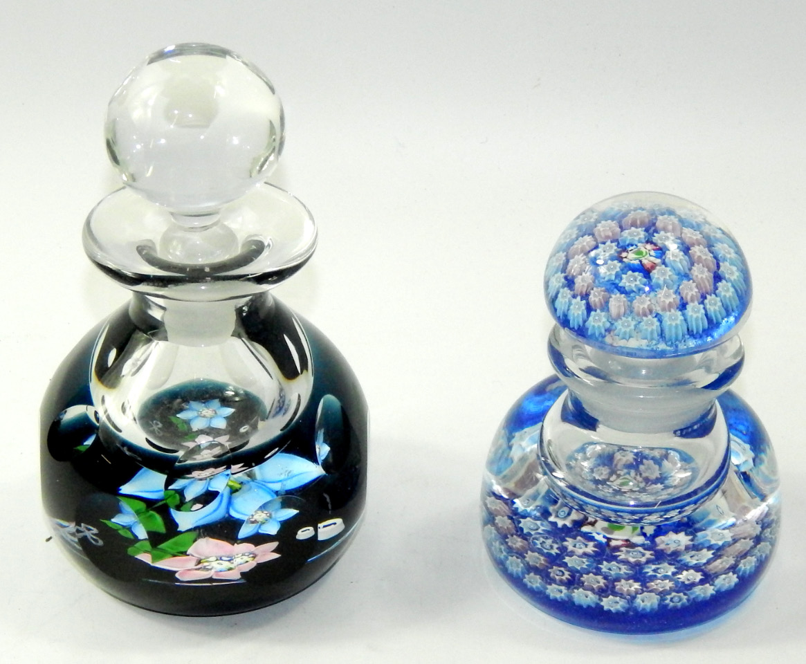 Appraisal: A Caithness cut glass scent bottle and stopper decorated in