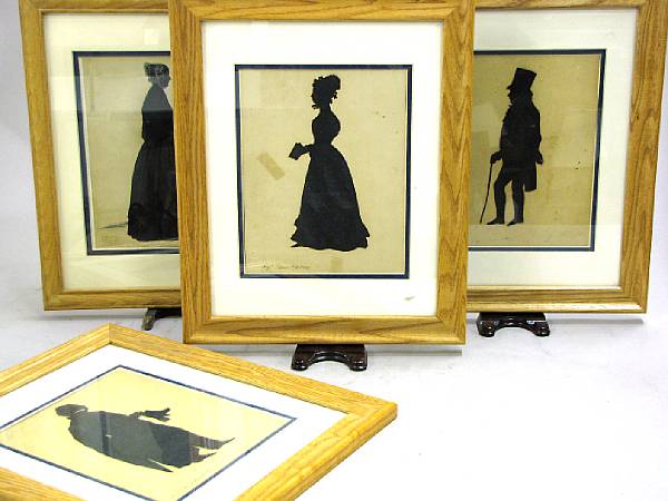 Appraisal: A group of four English full length silhouettes second quarter