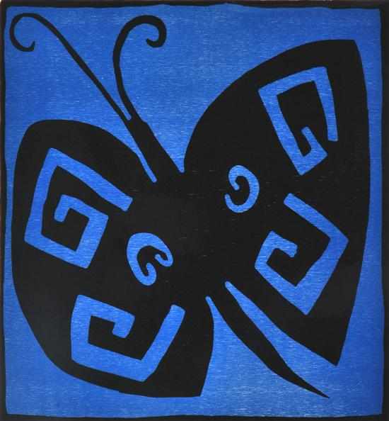 Appraisal: Mark Schaller born Butterfly woodcut x cm