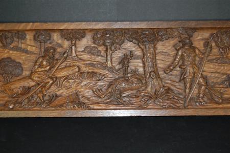 Appraisal: A late th century carved oak frieze panel decorated in