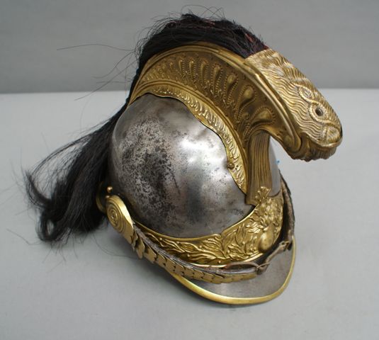 Appraisal: A French Cuirassiers Troopers helmet steel skull brass front plate