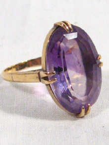 Appraisal: An carat gold and amethyst ladies dress ring