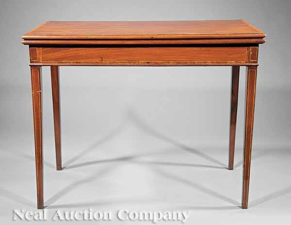 Appraisal: A Regency Satinwood Inlaid Mahogany Games Table early th c