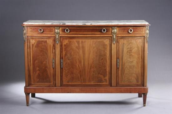 Appraisal: FRENCH NEOCLASSICAL STYLE WALNUT BUFFET early th century Inset D-form