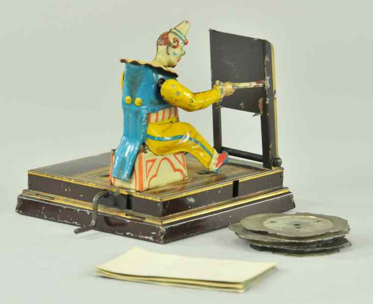 Appraisal: CLOCKWORK VIELMETTER ARTIST CLOWN TOY Germany very rare mechanical toy