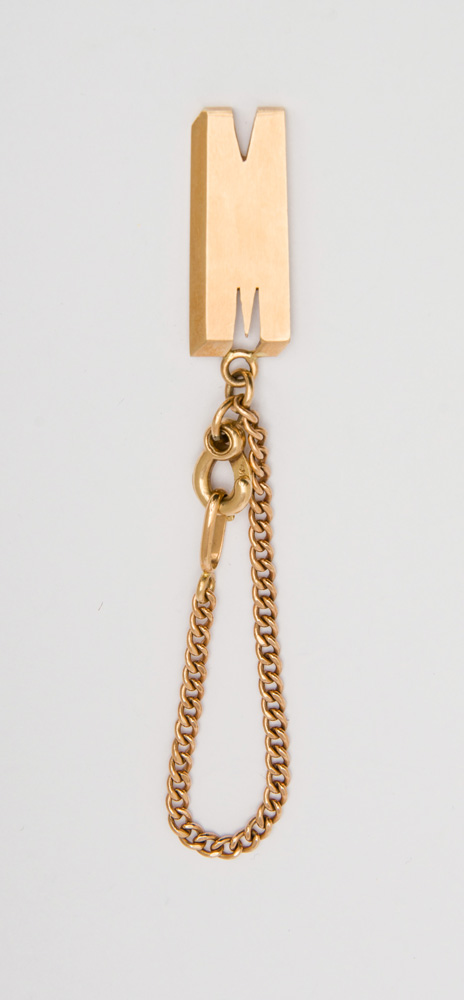 Appraisal: CARTIER K YELLOW GOLD KEYCHAIN Modeled as the letter M