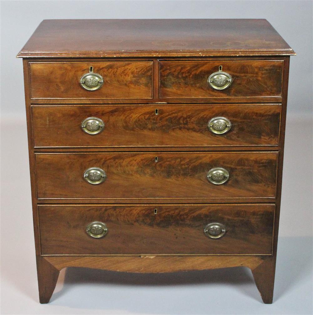 Appraisal: GEORGE III MAHOGANY CHEST the rectangular molded top over a