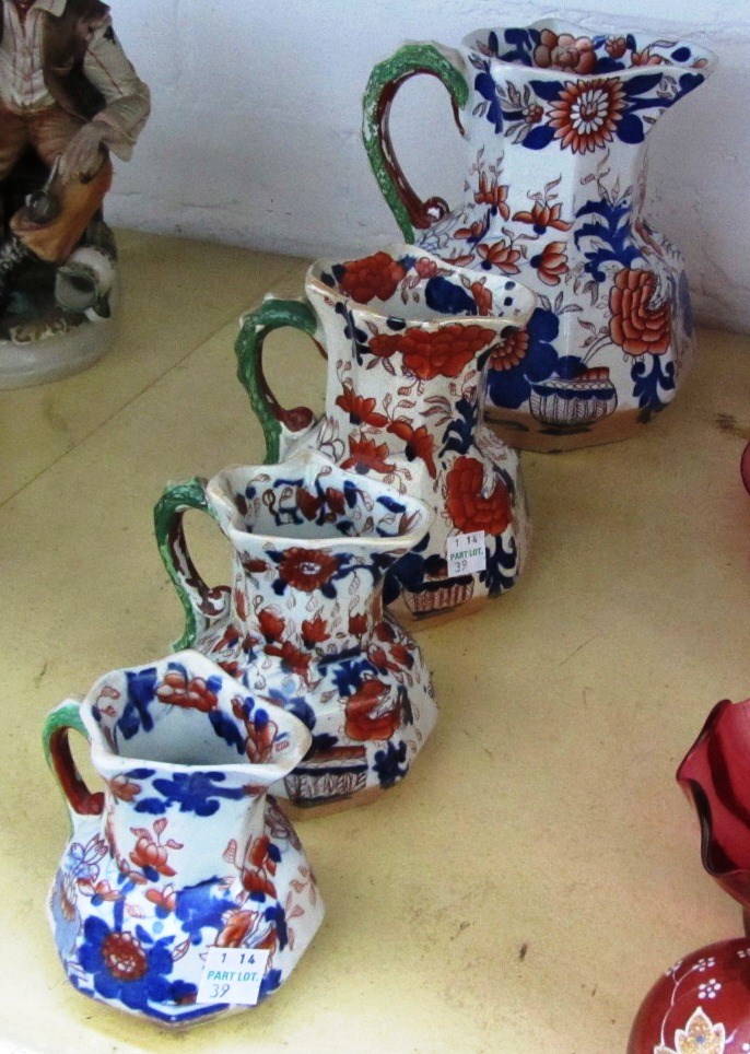 Appraisal: A graduated set of four Masons Japan' pattern hydra jugs