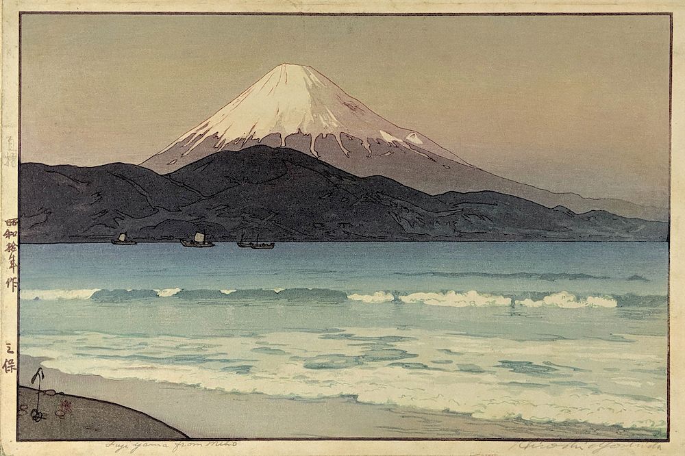 Appraisal: YOSHIDA Hiroshi Japanese - Japanese Woodblock Print Fujiyama from Miho