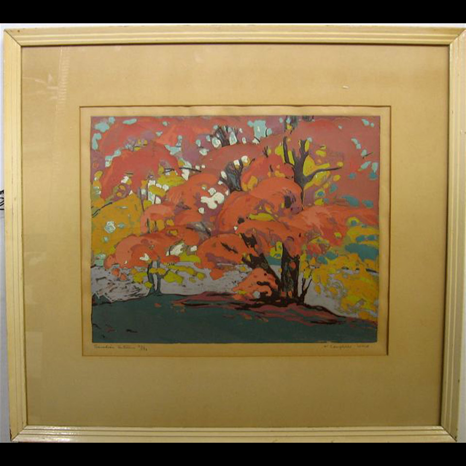 Appraisal: CANADIAN AUTUMN K CAMPBELL WARD CANADIAN SILKSCREEN Height - cm