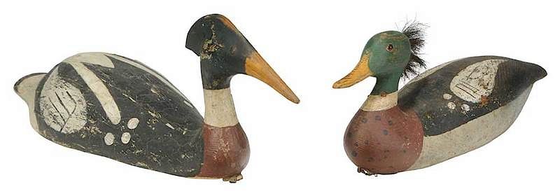 Appraisal: Two Red Breasted Merganser Decoys Horse Hair American late th