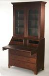 Appraisal: SECRETARY - th C mahogany secretary desk with crown molded