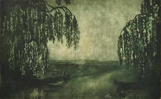 Appraisal: Ella Dwyer - Willows at Dusk aquatint x cm