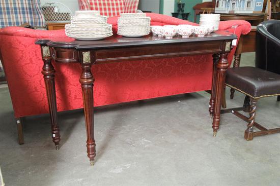 Appraisal: BOMBAY COMPANY HALL OR SOFA TABLE Mahogany with decorative antiqued