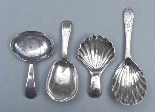 Appraisal: A GEORGE III SILVER CADDY SPOON with shell shaped bowl