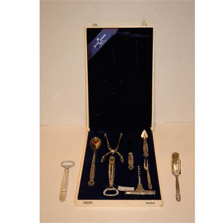 Appraisal: George Jensen Sterling Silver Nine-Piece Cocktail Flatware Service Estimate -