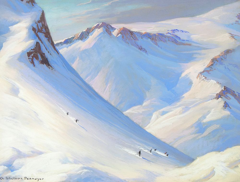 Appraisal: Albert Pennoyer Untitled Ski Scene Albert Pennoyer - Untitled Ski