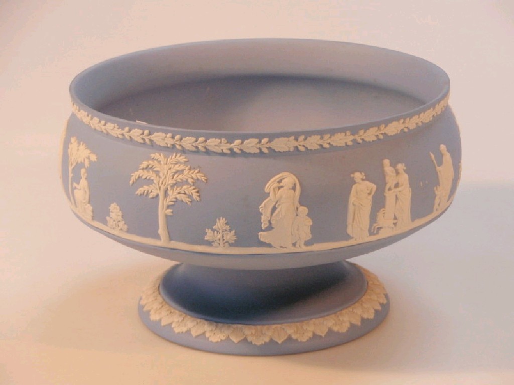 Appraisal: A Wedgwood blue Jasper pedestal bowl cm diameter