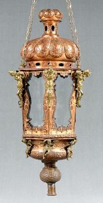 Appraisal: Ornate brass lantern copper with brass mounts with caryatids and