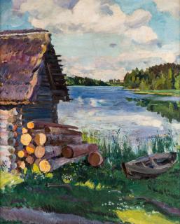 Appraisal: SERGEY ARSENYEVICH VINOGRADOV RUSSIAN - A Lake in the Evening