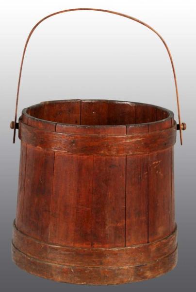 Appraisal: Handmade Wooden Bucket with Wooden Handle Description Circa Condition Excellent