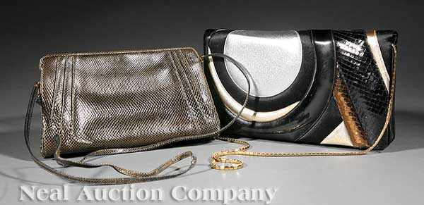 Appraisal: Two Judith Leiber Evening Bags comprising an Art Deco-style envelope