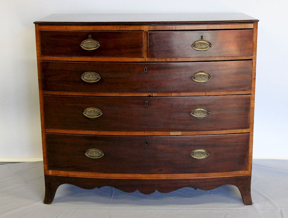 Appraisal: Century Mahogany Bow Front Chest From a Greenwich CT estate