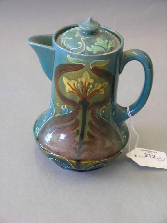 Appraisal: A Wardle Art Nouveau coffee pot painted with a stylised