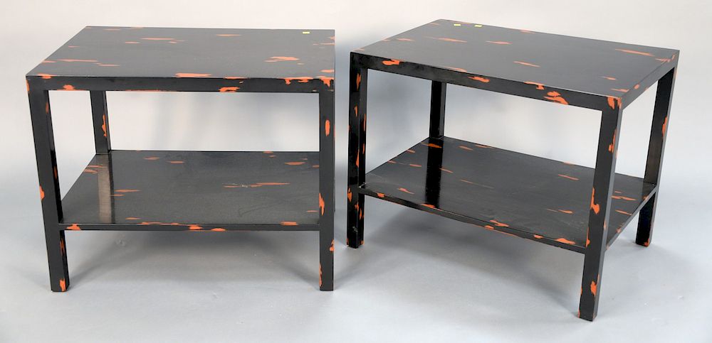 Appraisal: Pair of Japanese Negoro style lacquer occasional tables two tier