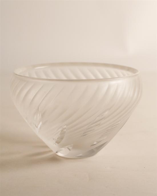 Appraisal: A Signed Lalique Vase having a swirled frosted surface with