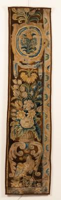 Appraisal: A Flemish rectangular tapestry fragment ovals of flowers and other