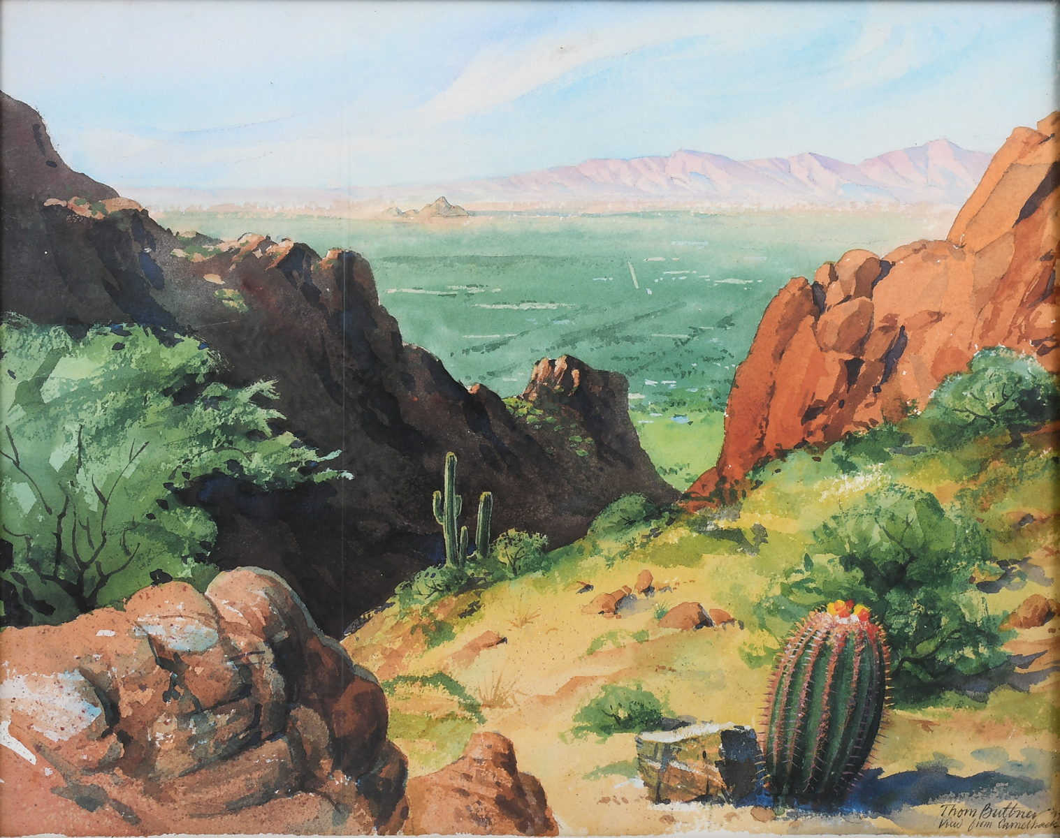 Appraisal: BUTTNER Thom American Contemporary ''View from Camelback'' Watercolor '' x