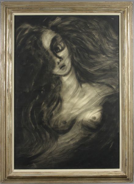 Appraisal: th Century charcoal portrait of girl with hair unsigned x