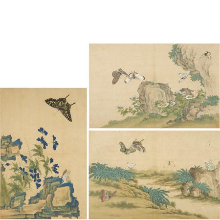 Appraisal: Chinese School th Century Album of eight leaves birds and